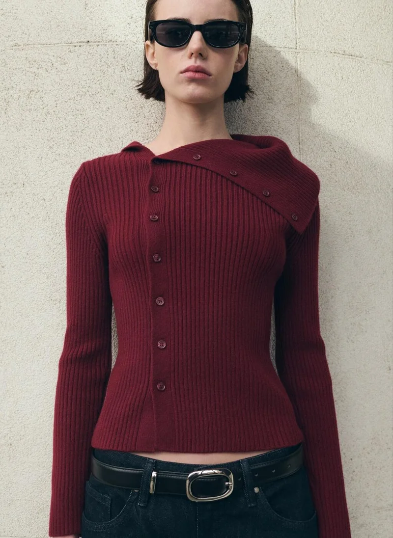 MANGO Cardigan with shawl collar